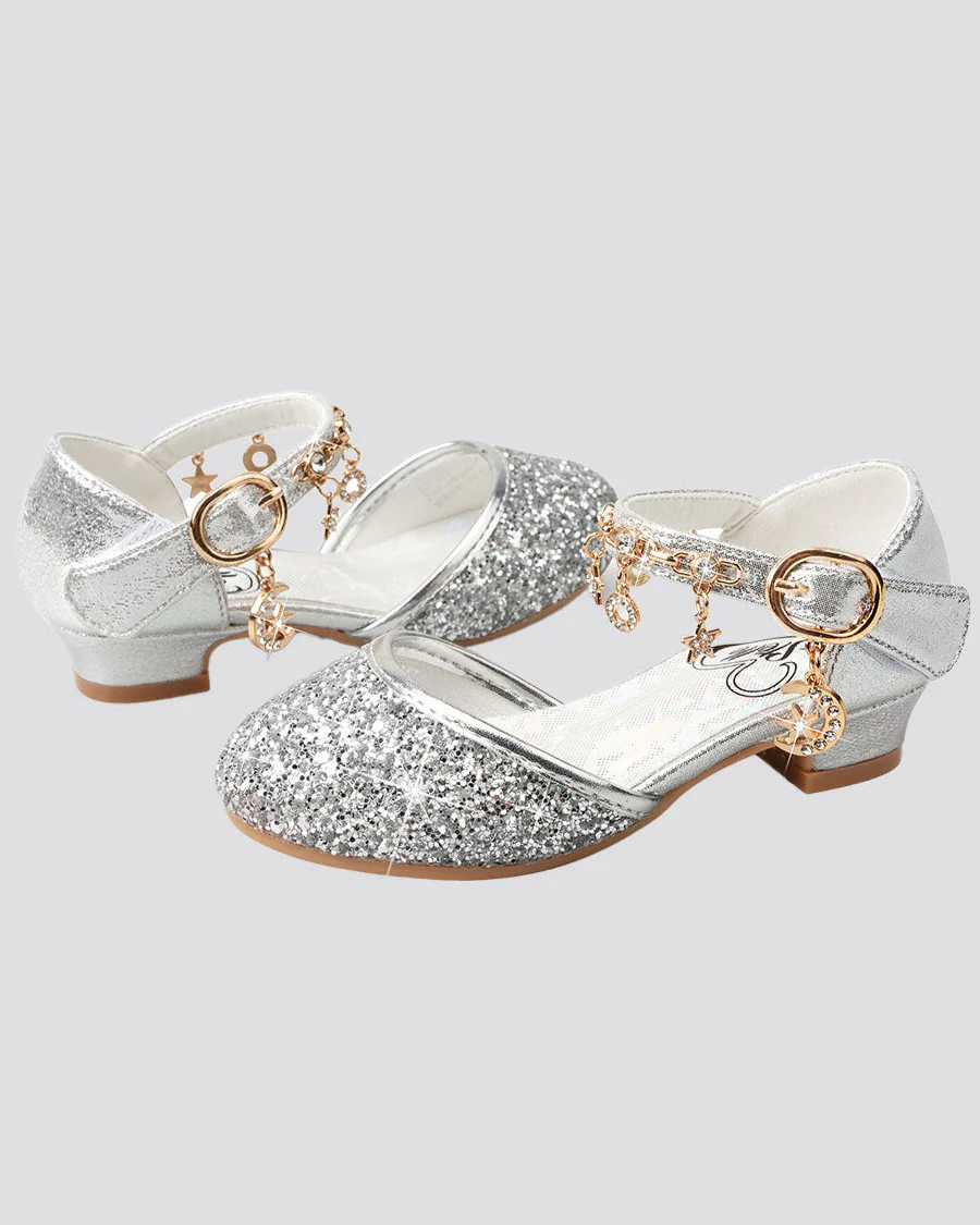 Girls Sparkly Princess Sequin Sandals - Image 2