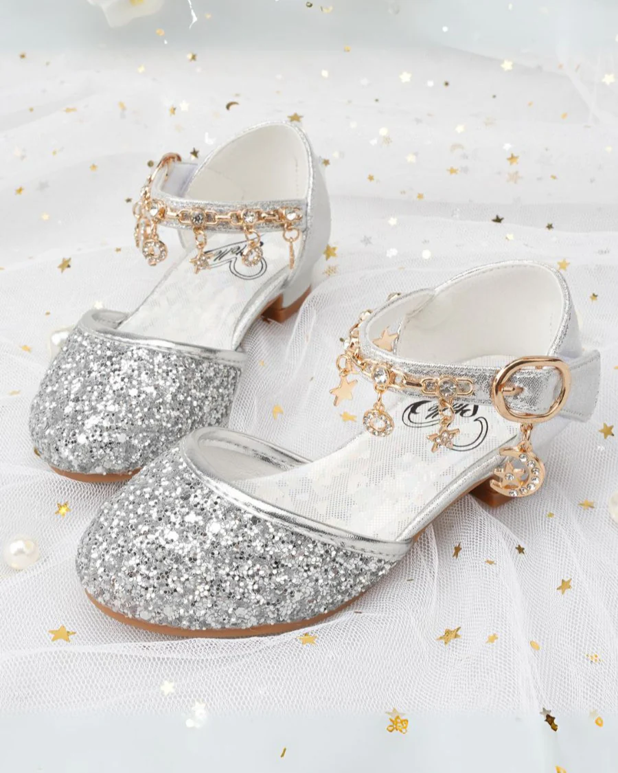 Girls Sparkly Princess Sequin Sandals - Image 3