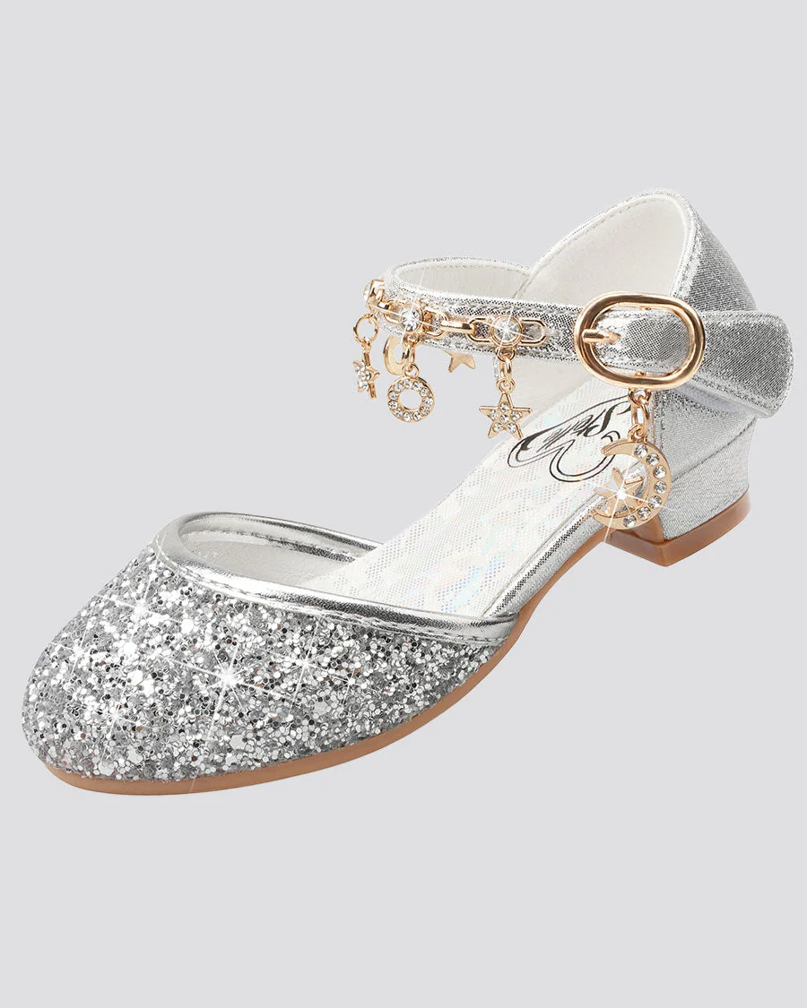 Girls Sparkly Princess Sequin Sandals - Image 5