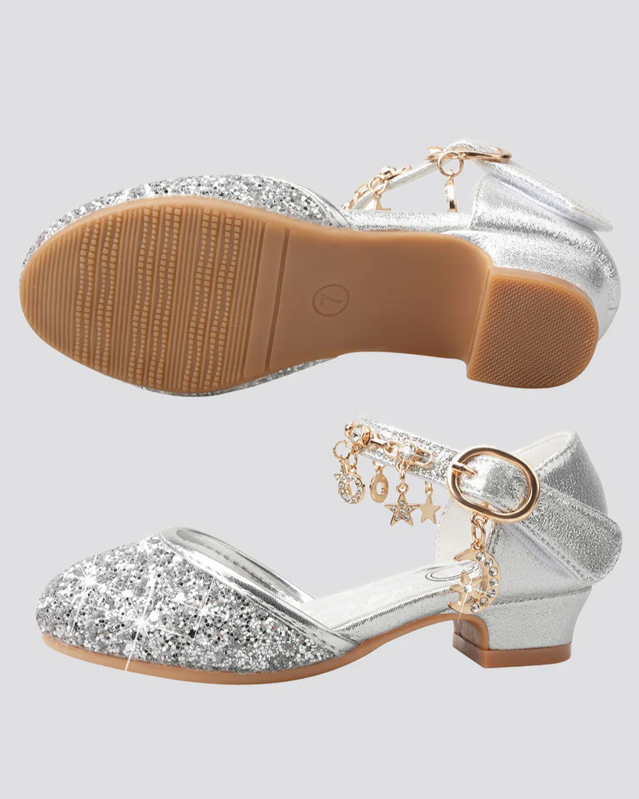 Girls Sparkly Princess Sequin Sandals - Image 6