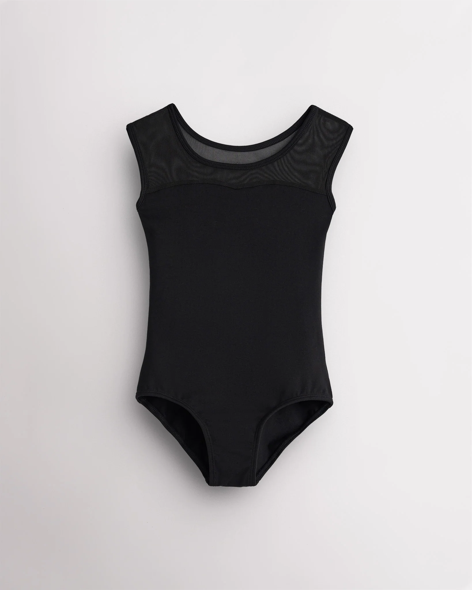 Girls Sweetheart Mesh Inserted Tank Cotton Leotard