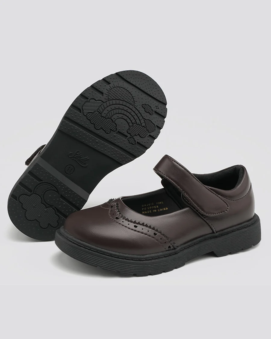 Girls Vegan Leather Mary Janes | Flat School Uniform Dress Shoes - Image 2
