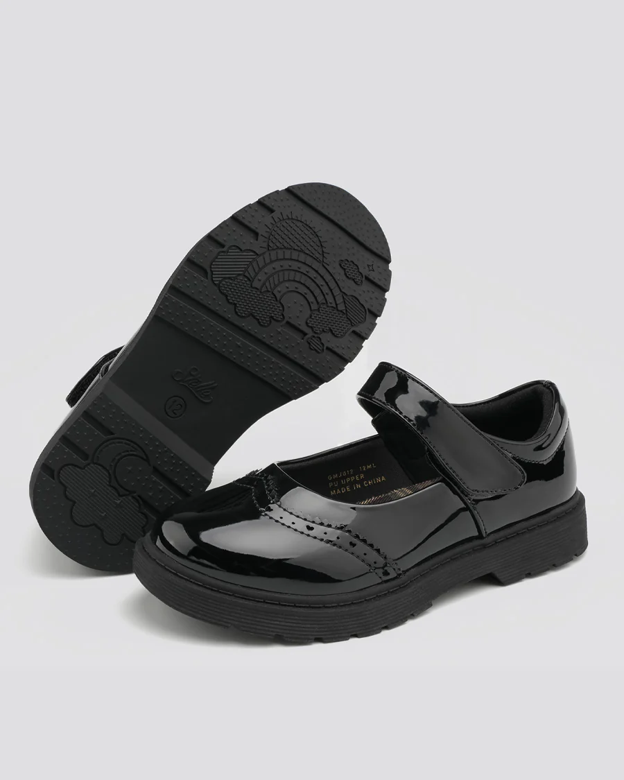 Girls Vegan Leather Mary Janes | Flat School Uniform Dress Shoes - Image 2