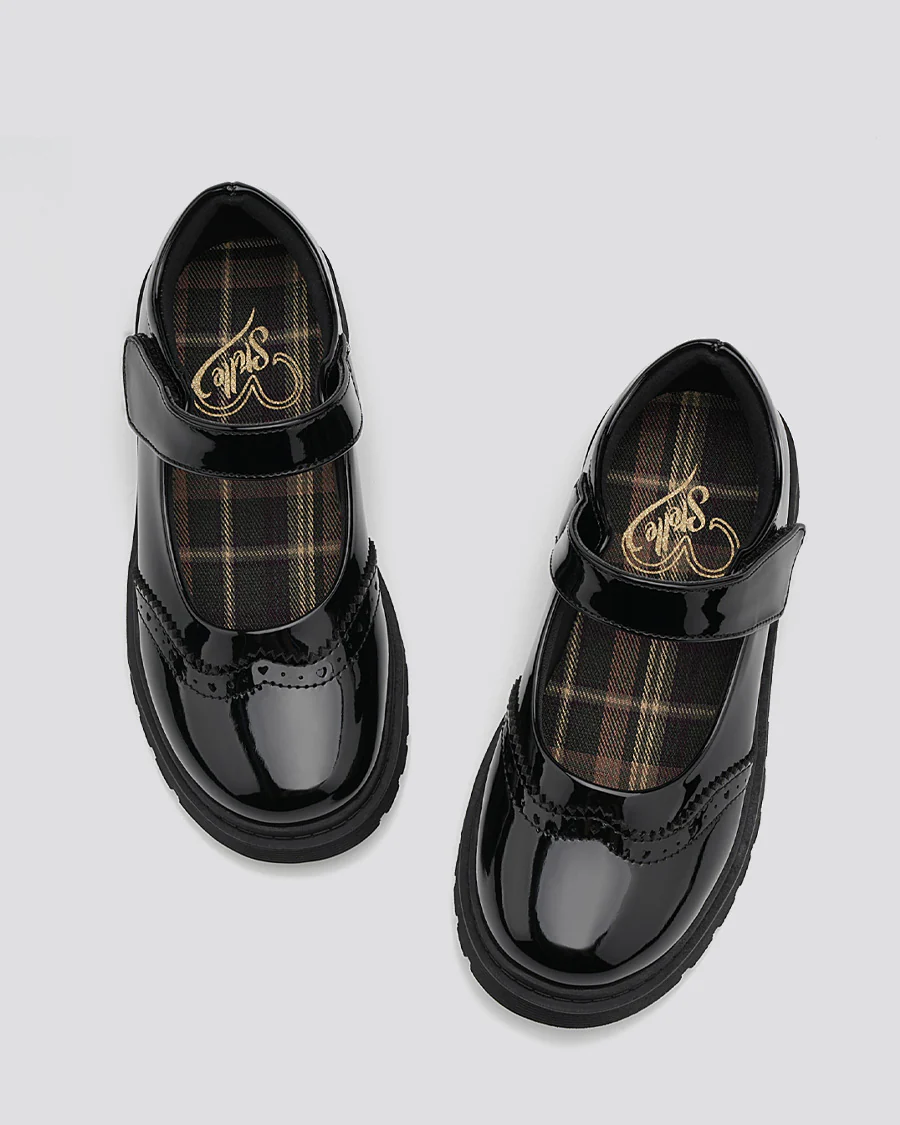 Girls Vegan Leather Mary Janes | Flat School Uniform Dress Shoes - Image 3