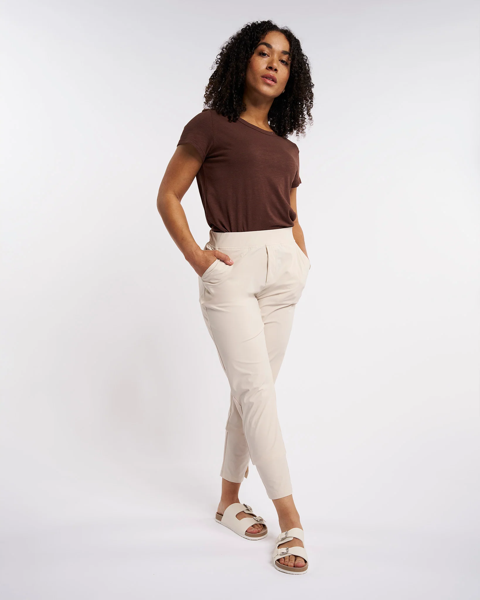 High Waisted Slim Tapered Pants