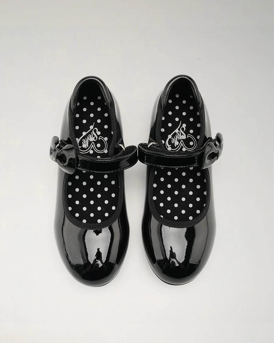 Kids Adjustable Strap Tap Shoes with Bow Embellishment - Image 3