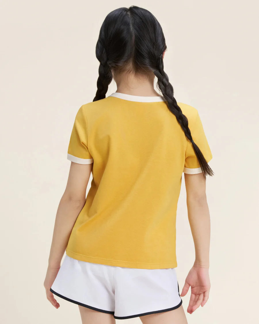 Kids Cherry Print Ringer Tee - Image 2