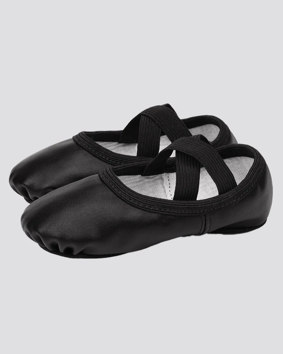 Kids Cross Strap Vegan Leather Ballet Shoes