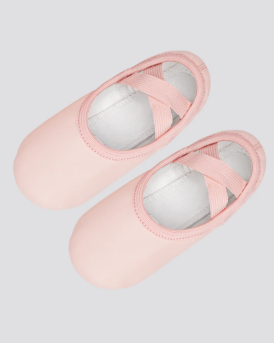 Kids Cross Strap Vegan Leather Ballet Shoes - Image 3