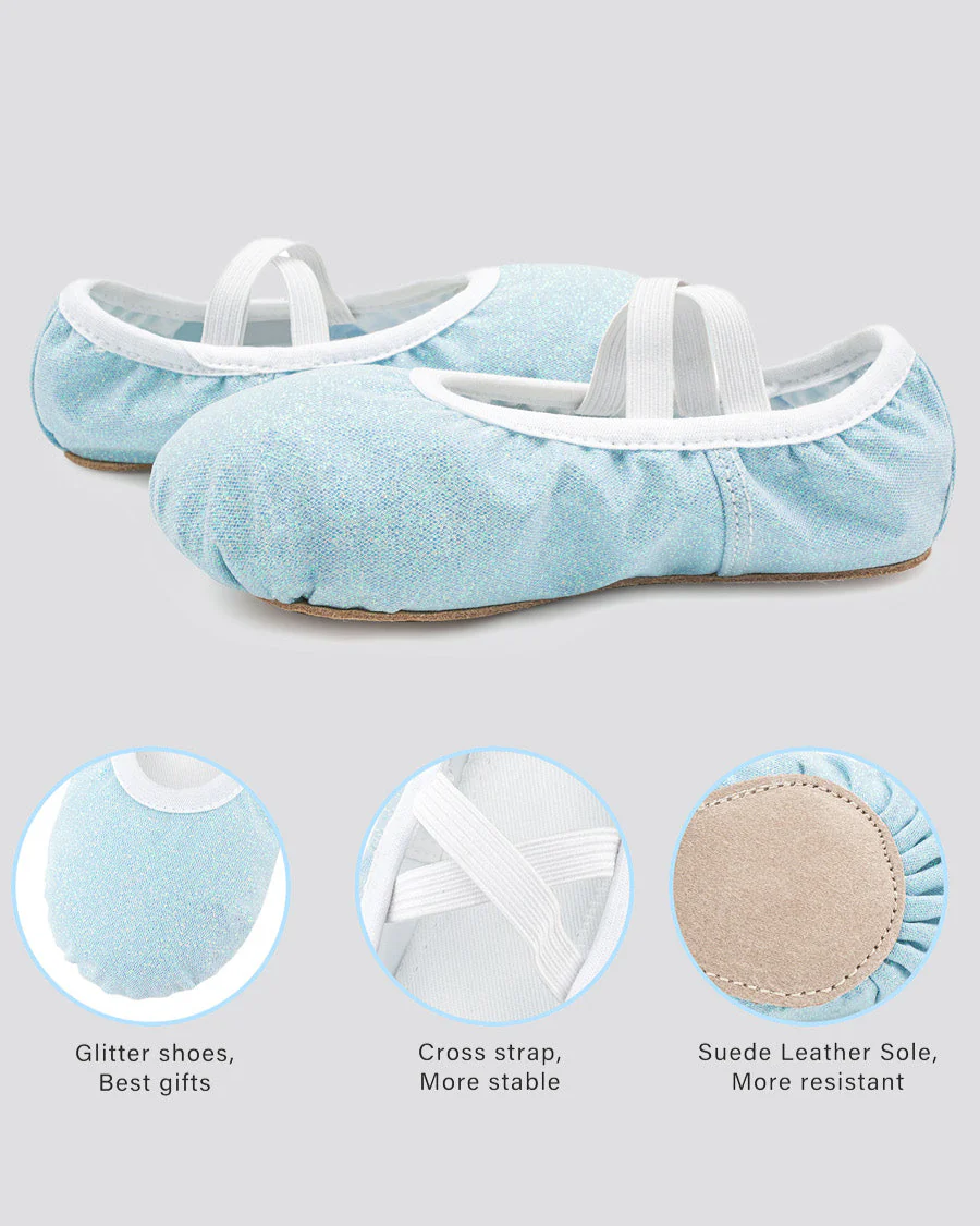 Kids Glitter Ballet Shoes - Image 3