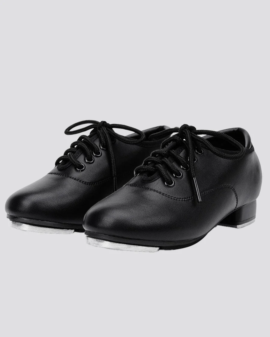 Kids Lace Up Vegan Leather Tap Shoes - Image 2