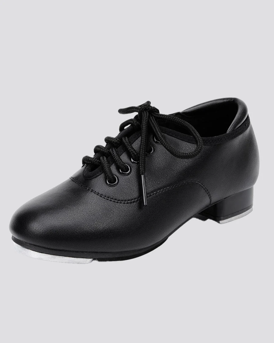 Kids Lace Up Vegan Leather Tap Shoes - Image 3