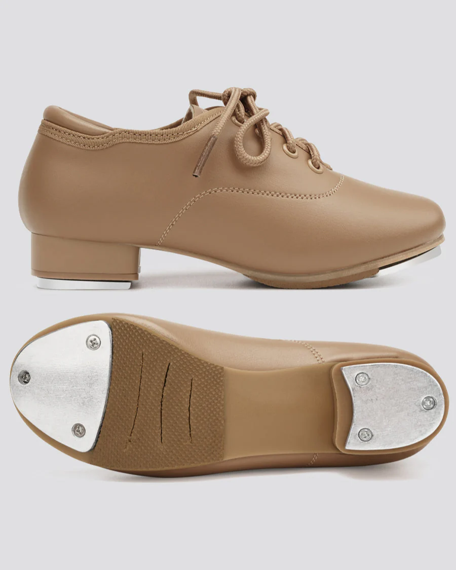 Kids Lace Up Vegan Leather Tap Shoes - Image 4