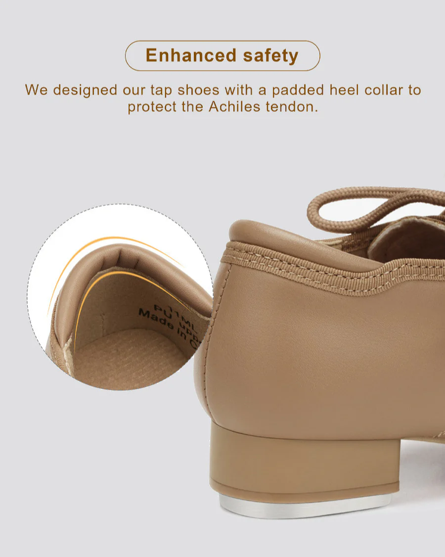 Kids Lace Up Vegan Leather Tap Shoes - Image 5