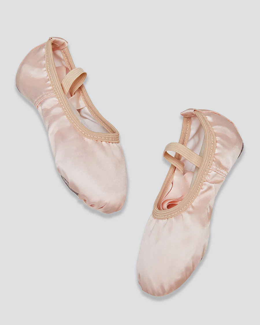 Kids Satin Ballet Shoes with Ribbon - Image 4
