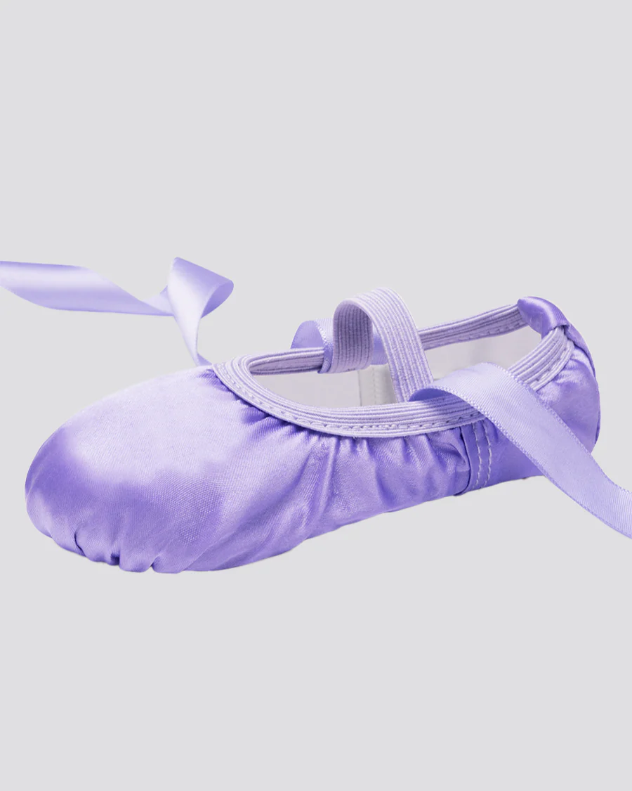 Kids Satin Ballet Shoes with Ribbon - Image 5