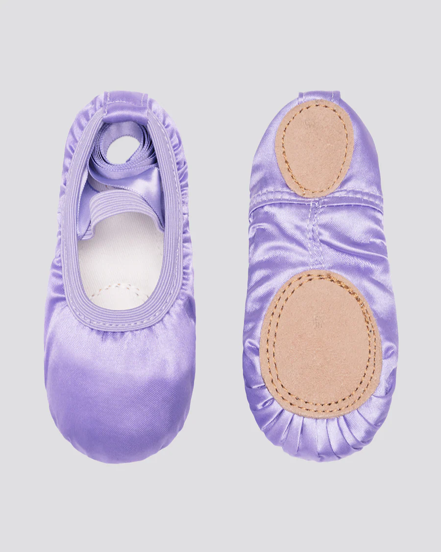 Kids Satin Ballet Shoes with Ribbon - Image 6