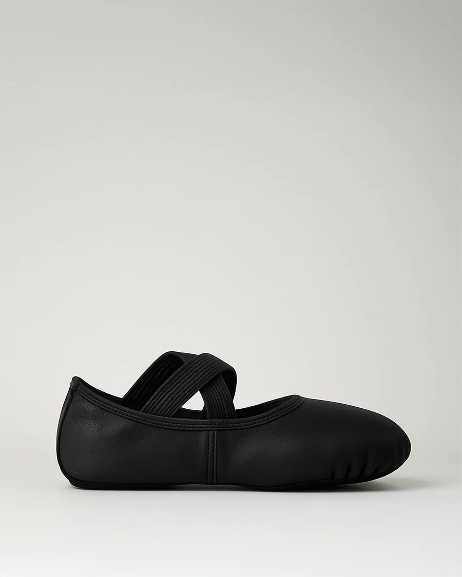 Kids Vegan Leather Ballet Shoes(split sole, no drawstring)