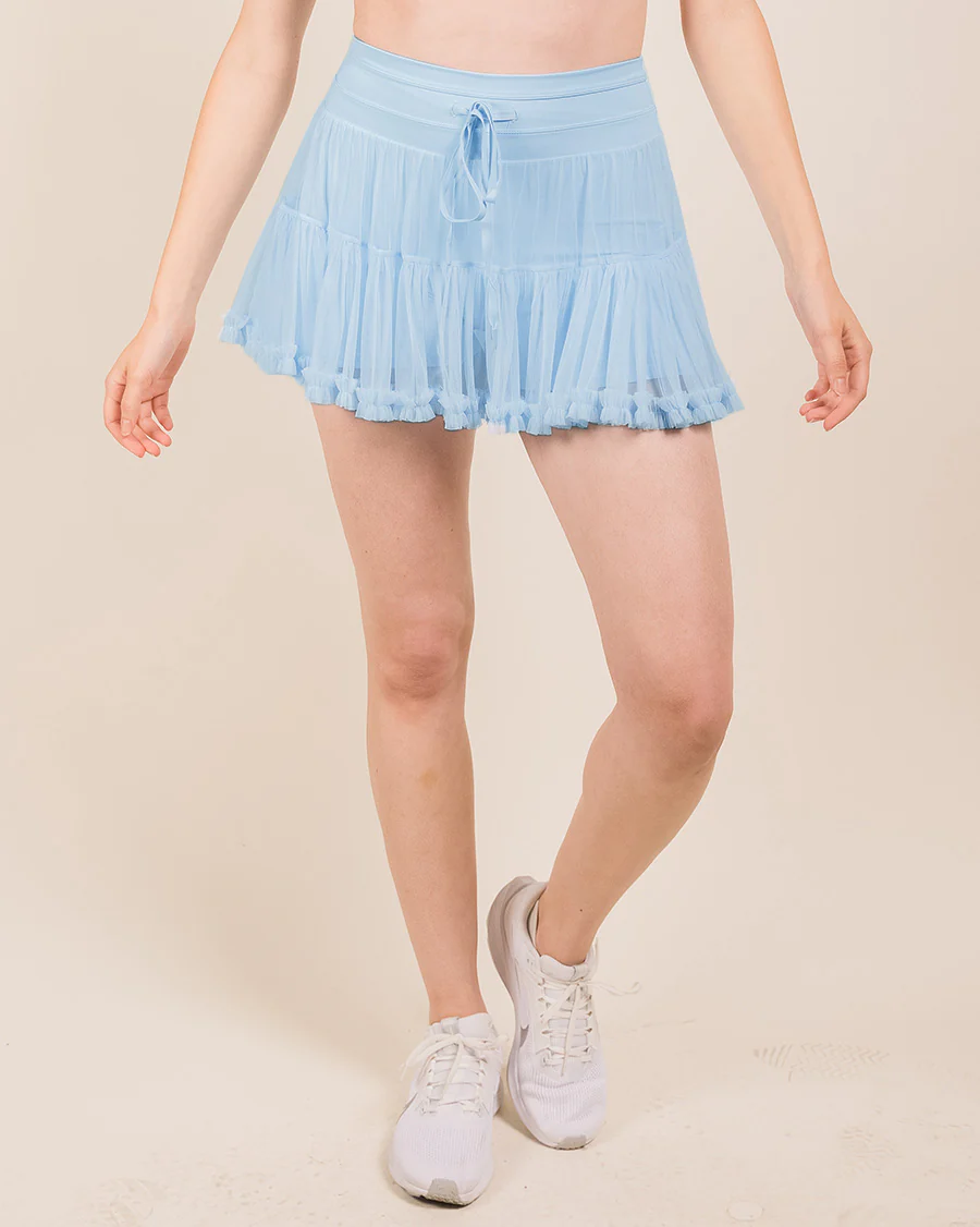 Layered Tennis Skort | Elegant High-Waisted Cake Skirt with Hidden Shorts