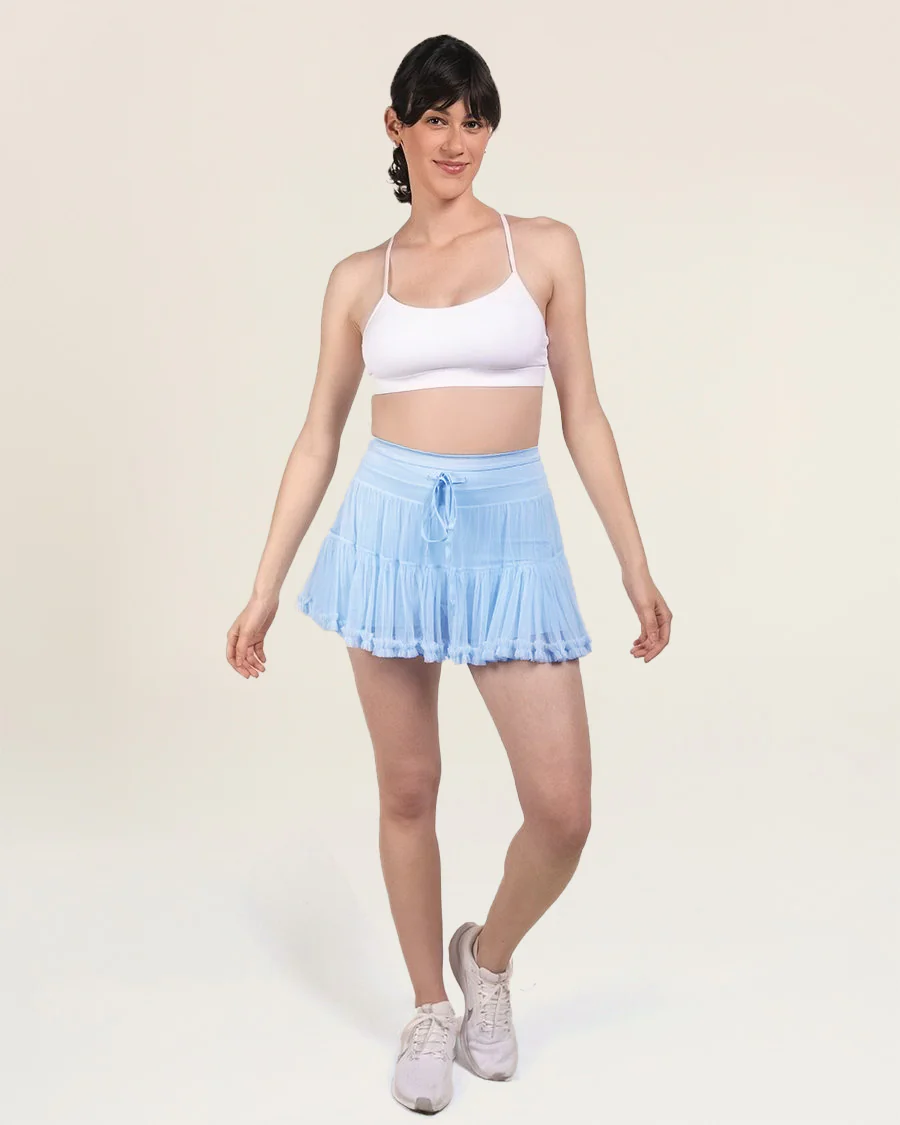Layered Tennis Skort | Elegant High-Waisted Cake Skirt with Hidden Shorts - Image 5