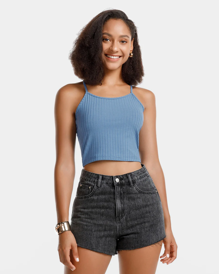 Ribbed Knit Cami Crop Top