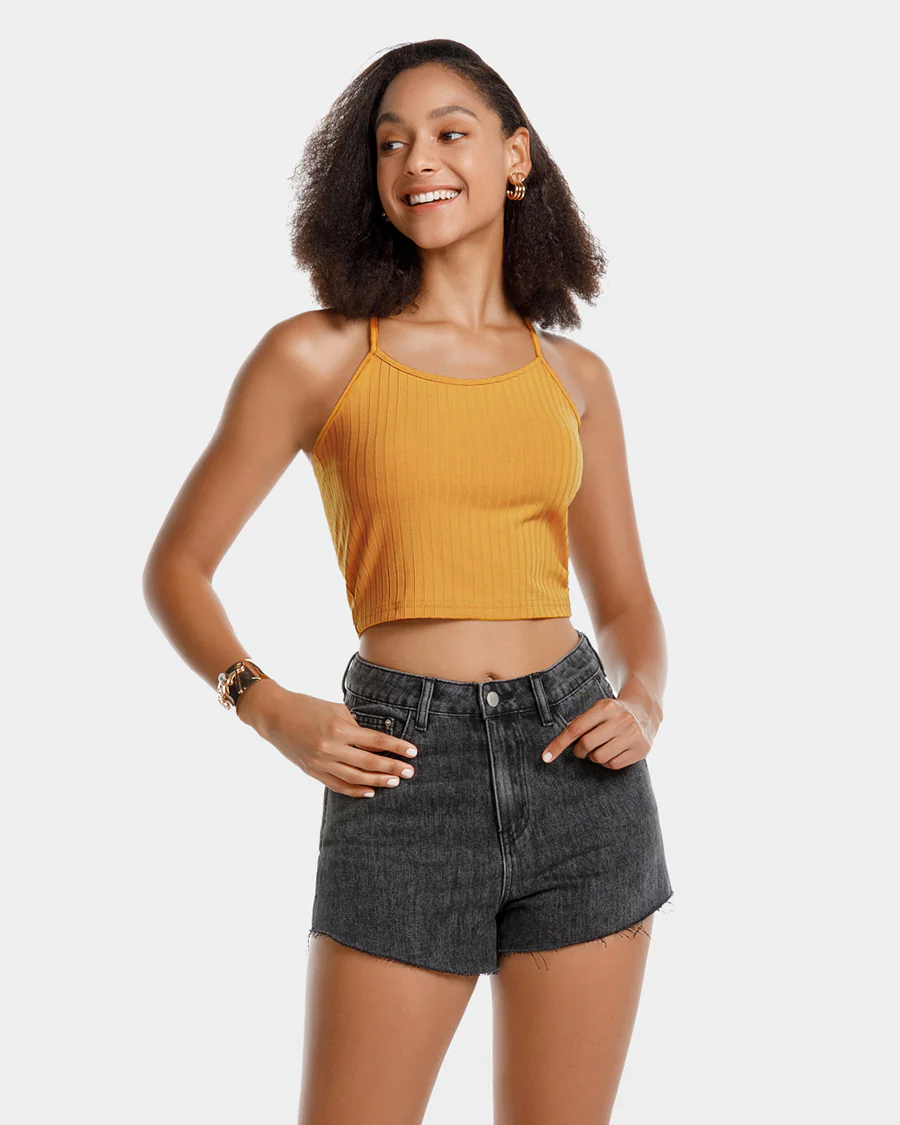 Ribbed Knit Cami Crop Top