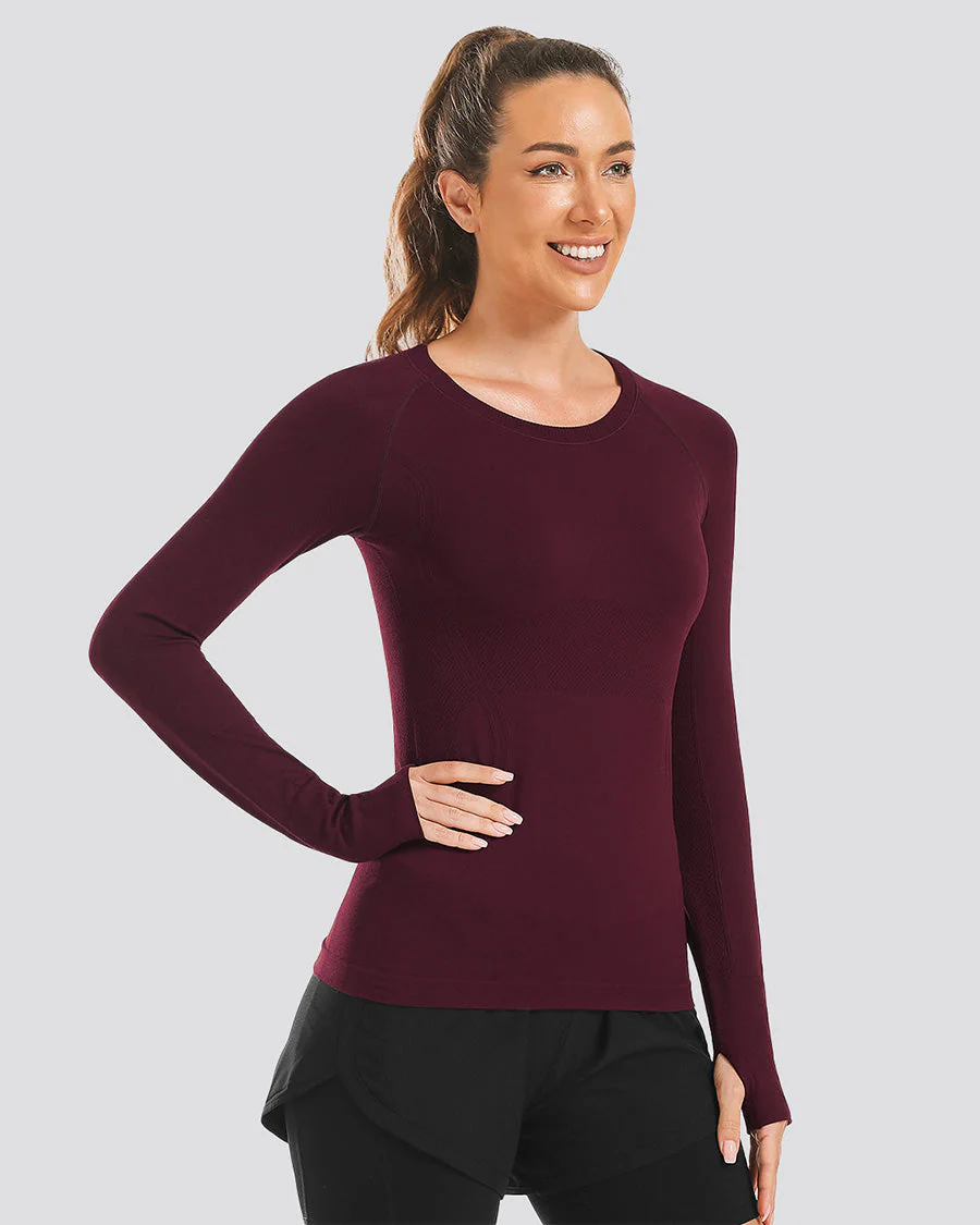 Seamless Long Sleeve Tops (Thumb Hole)