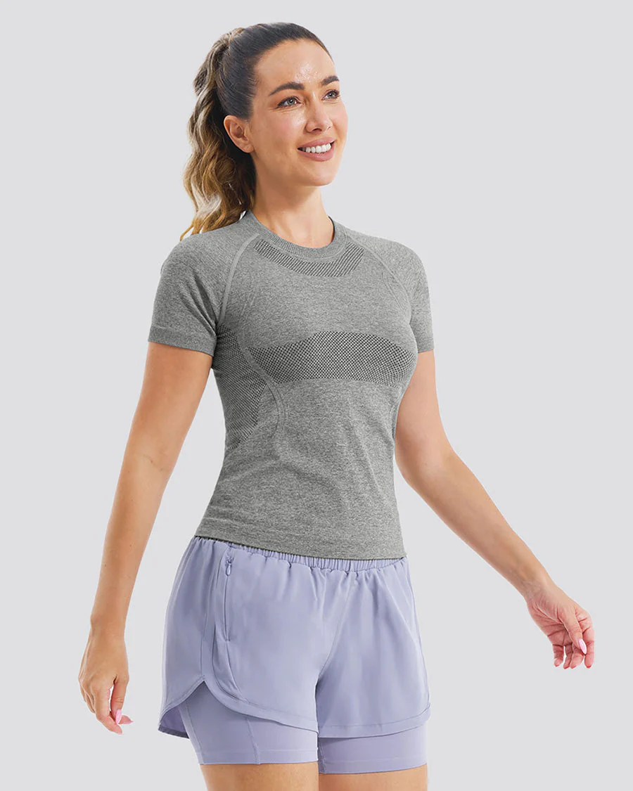 Seamless Short Sleeve Yoga Tops