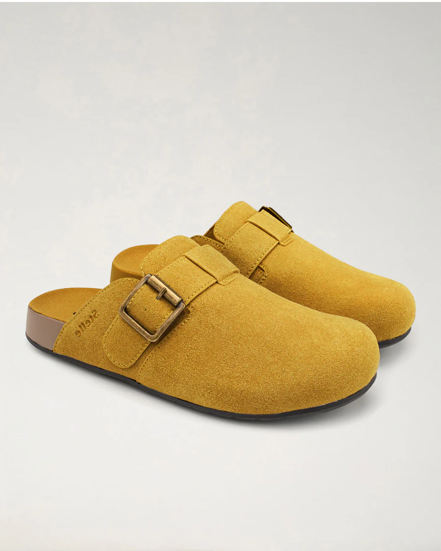 Square Buckle Suede Clogs - Image 2