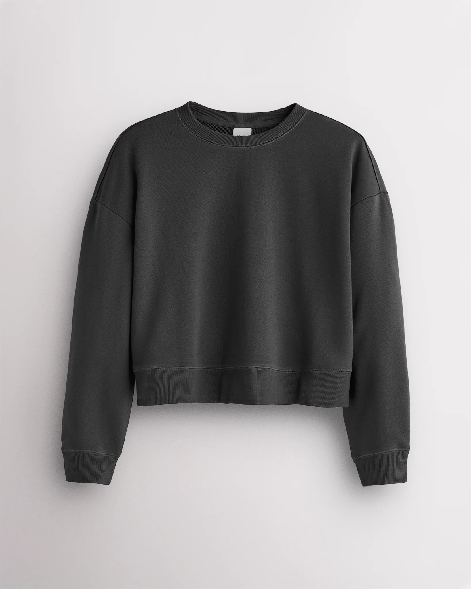 Oversized Cropped Crewneck Sweatshirt